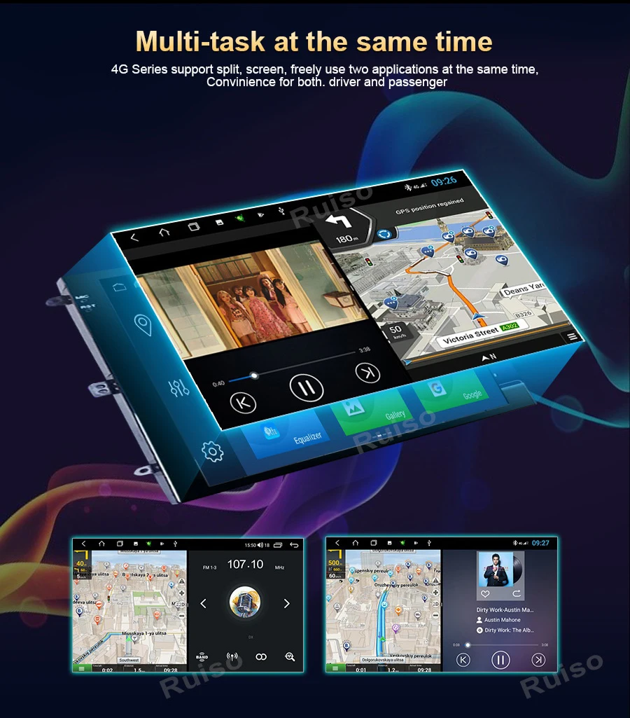 RUISO автомобильный DVD-плеер с сенсорным экраном Android для Subaru Legacy Outback 2015-2018 автомобильный радиоприемник стерео навигационный монитор 4G GPS Wifi