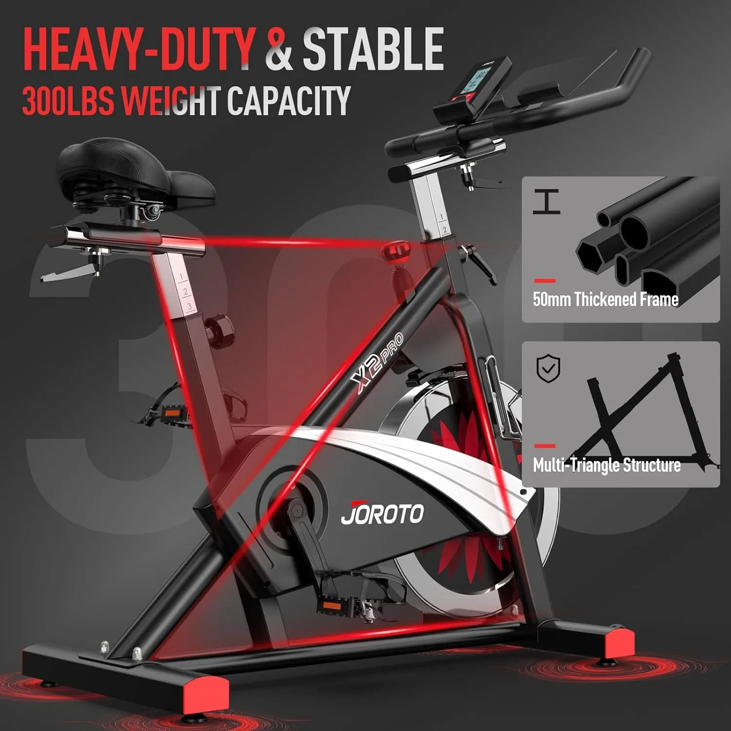 Стационарный велотренажер X2 | X2PRO / X4S Bluetooth с магнитным ременным приводом, велосипед для езды в помещении, нагрузка 300/330 фунтов