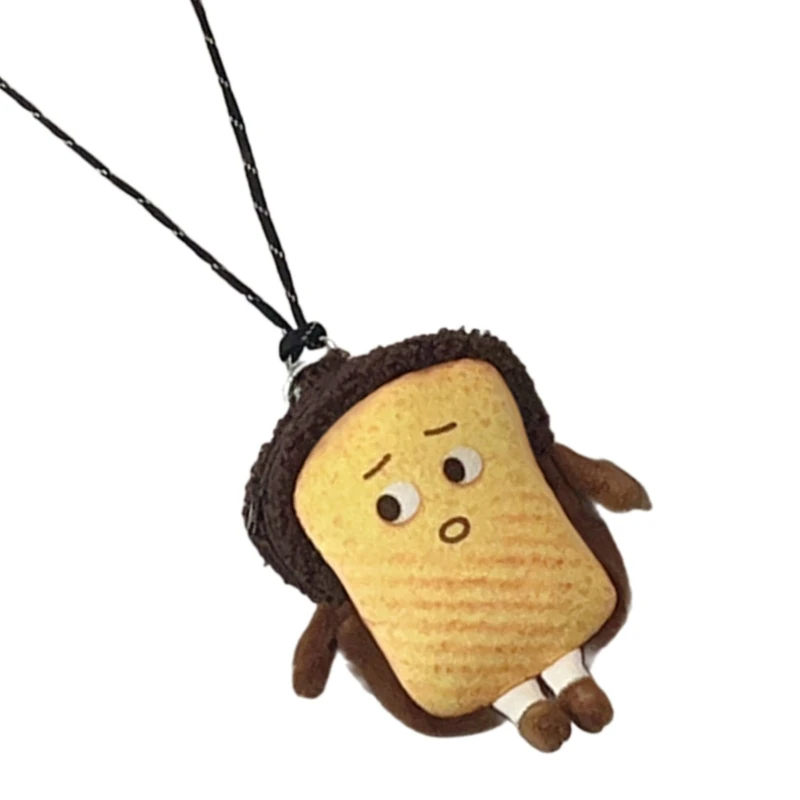 Мультяшный кошелек, милый кошелек в форме тостового хлеба, кошелек для монет для детей, маленький чехол для гарнитуры, кошелек для мелочи, сумка на молнии, подвеска