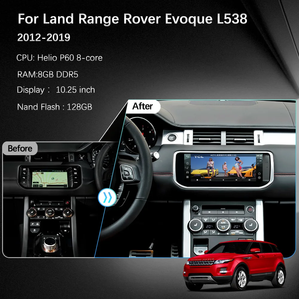 JEHUNG Android Для Land Range Rover Evoque L538 2012-2019 Автомобильный Мультимедийный Плеер CarPlay GPS Радио 5G навигация AC экран