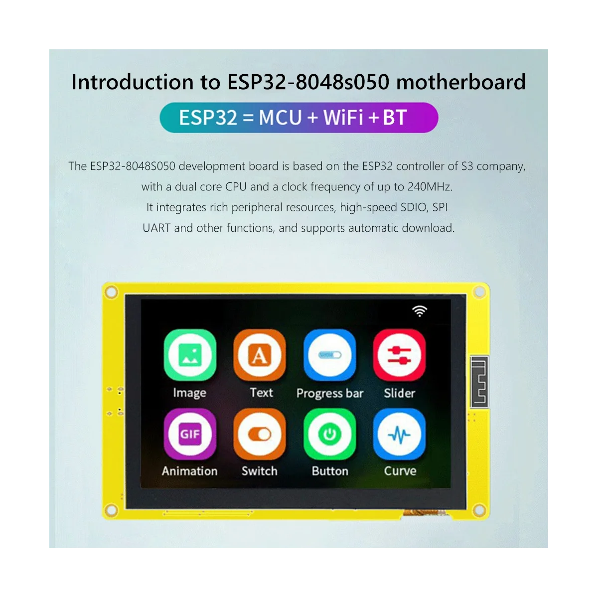 Плата разработки ESP32 с 7-дюймовым Сенсорным экраном TN IPS WIFI Bluetooth Модуль ESP32-S3-WROOM-1 Arduino LVGL