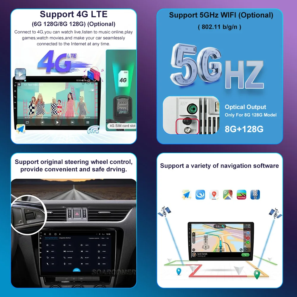 Android 13 9 “10,1“ Универсальное Автомобильное Радио Мультимедиа Для Toyota Nissan Honda VW Subaru Radar Ford Kia Hyundai Jeep Peugeot Renault