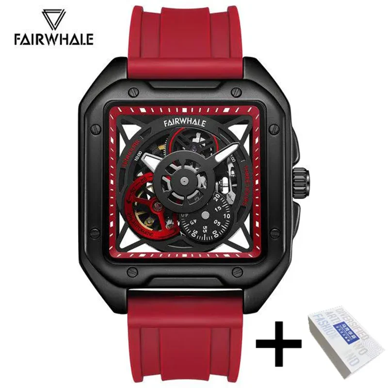 Mark Fairwhale 6320 Мужские Автоматические механические часы Модные Спортивные водонепроницаемые Квадратные светящиеся наручные часы Мужские часы reloj hombre