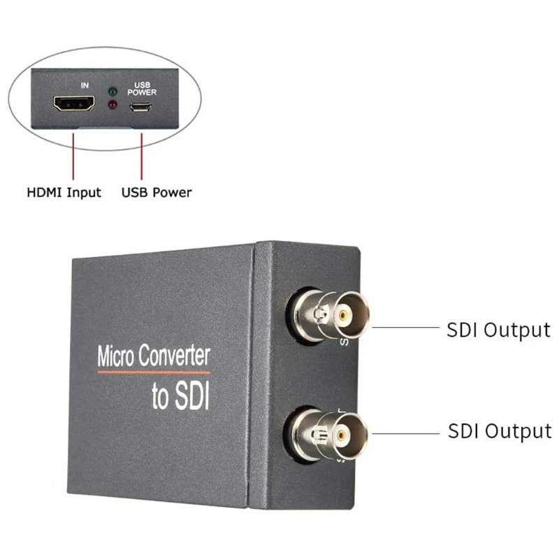 для преобразователя постоянного тока 5 В 1080P в 2-канальный с адаптером вещания 3G-SDI/HD-SDI для выхода камеры 2