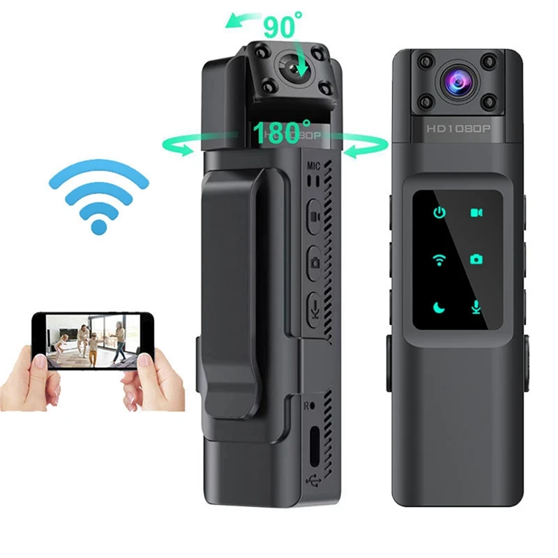 Мини-камера 1080P с функцией обнаружения движения, портативный цифровой WIFI Видеомагнитофон, камера для тела, камера ночного видения, видеокамера