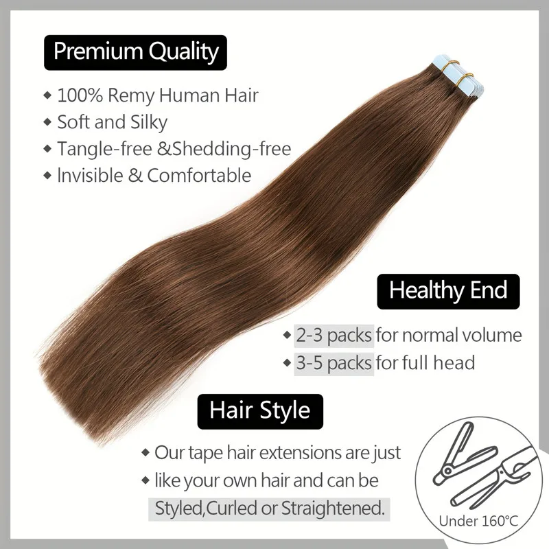 Клейкие ленты VSR Blue 100% для наращивания волос из человеческих волос