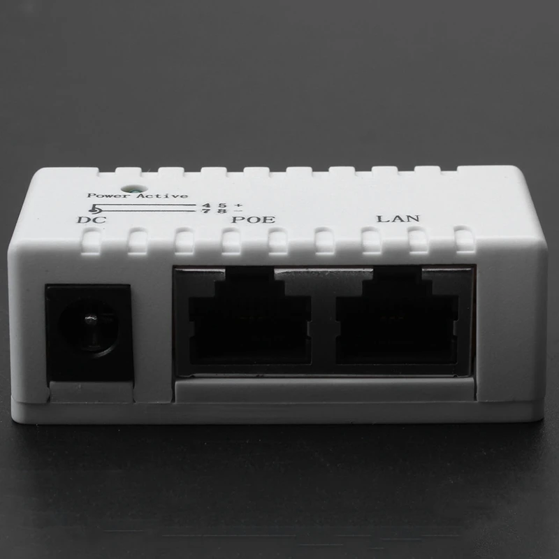 2 Шт Разветвитель Poe инжектор Rj45 постоянного тока 5,5 мм x 2,1 мм, пассивный разъем адаптера разветвителя Poe инжектора, белый и черный