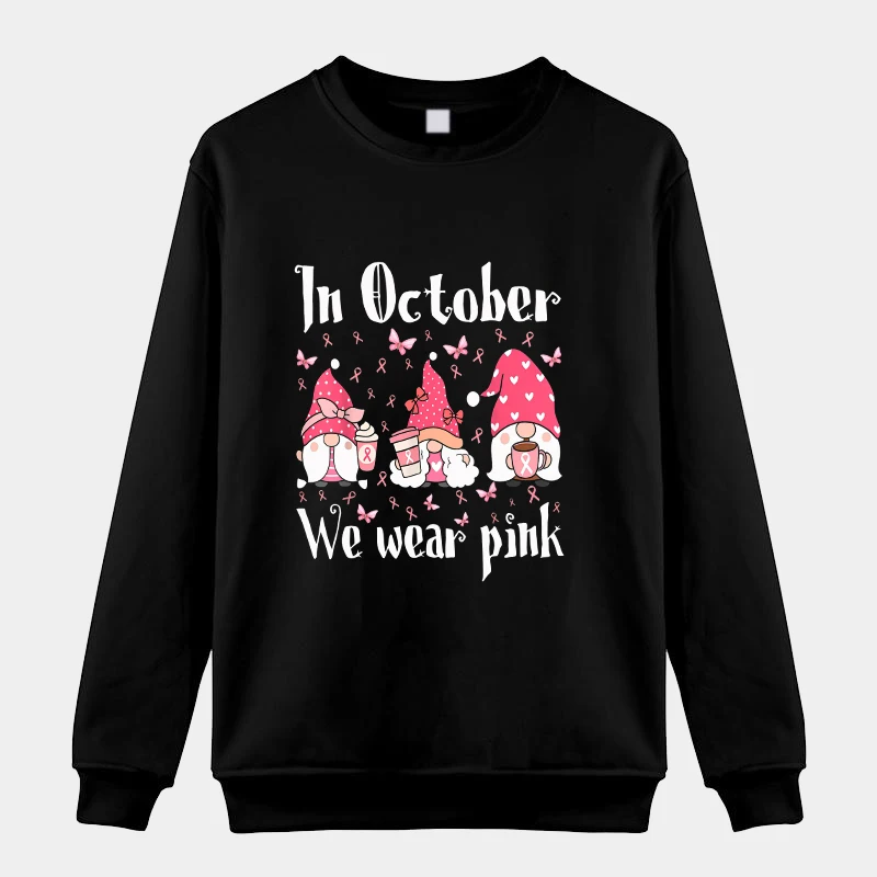 Новая Осенне-зимняя толстовка от рака молочной железы с длинным рукавом, Милая Повседневная толстовка с круглым вырезом, Женская Мужская Свободная Одежда, Пуловеры