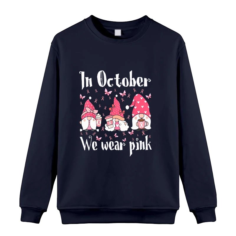Новая Осенне-зимняя толстовка от рака молочной железы с длинным рукавом, Милая Повседневная толстовка с круглым вырезом, Женская Мужская Свободная Одежда, Пуловеры