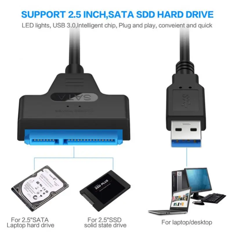 1 ~ 8ШТ Кабель-адаптер USB 3.0 Компьютерные Кабели Разъемы Usb 2.0 Кабель Sata До 6 Гбит/с Поддержка Внешнего SSD Жесткого диска 22 Pin