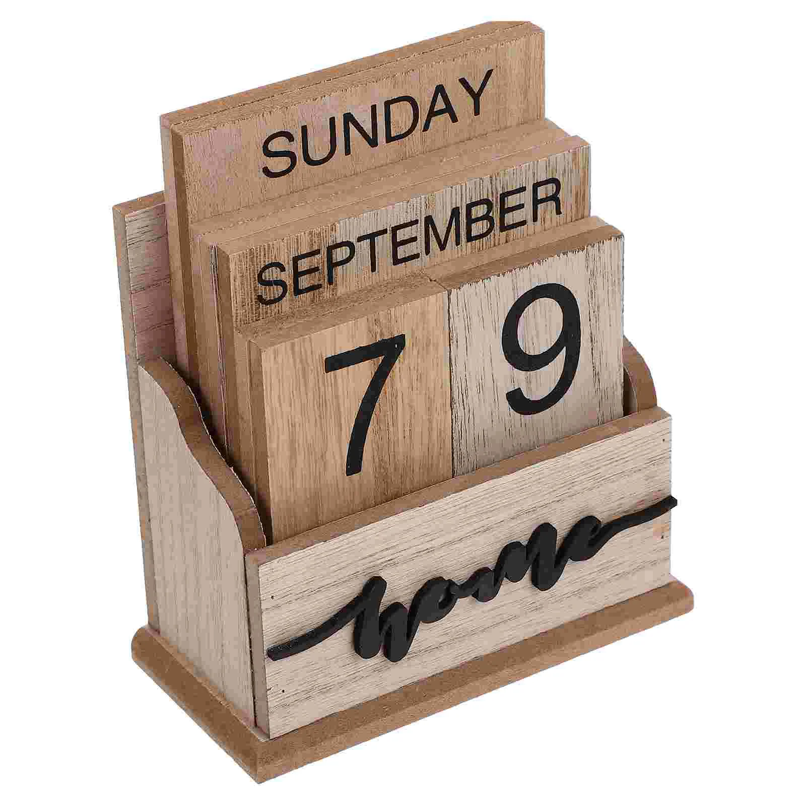 Настольный Деревянный календарь Украшение для настольного календаря Поделка из дерева для дома
