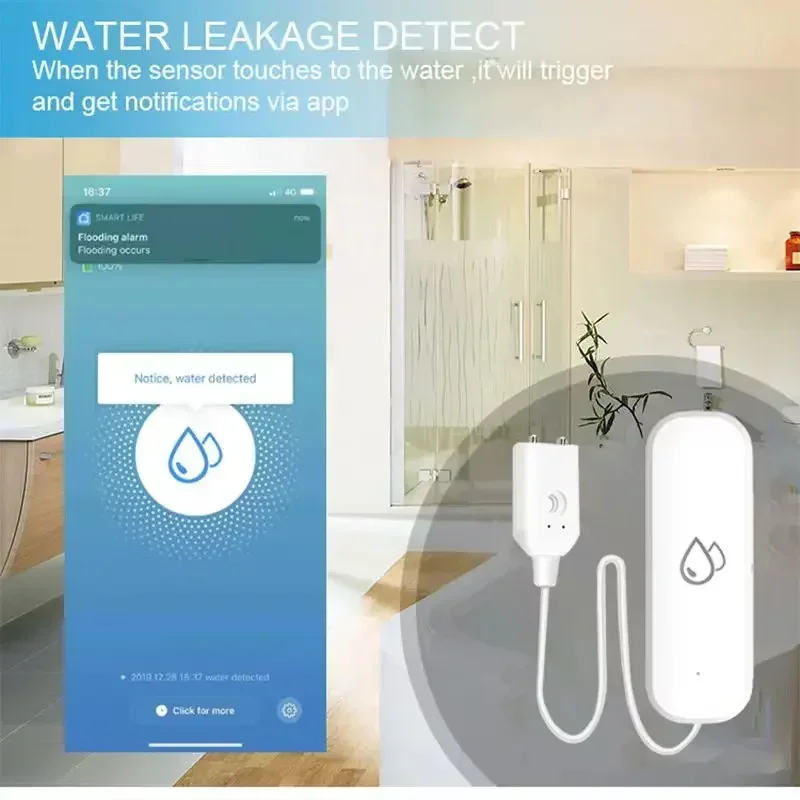 Tuya WiFi Датчик Утечки Воды Сигнализация Утечки Воды При Наводнении Автоматизация Умного Дома Защита Жилой безопасности Smart Life App