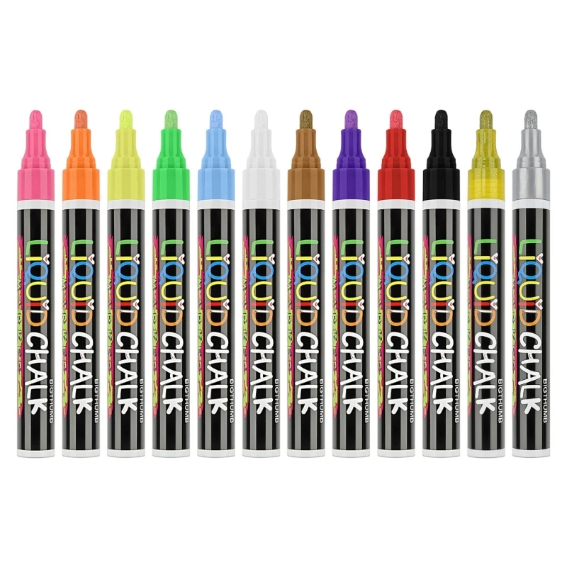 Стираемые маркеры для белой доски, 12 цветов, меловые ручки для белой доски