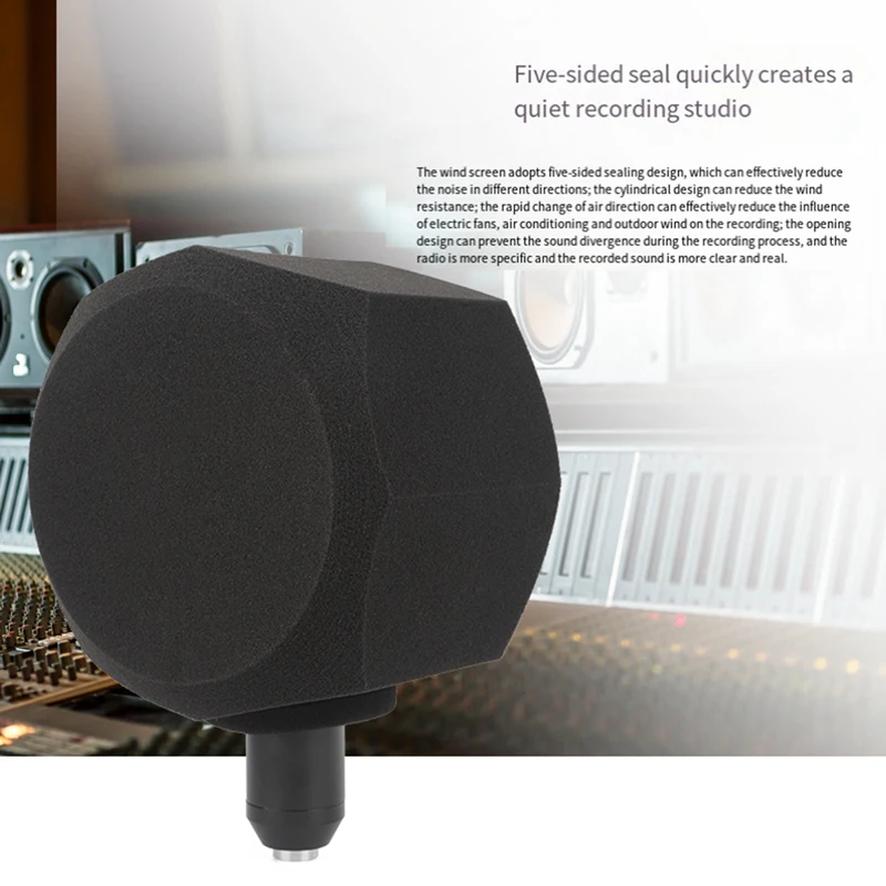 Экран микрофона ABGZ-F2 Губчатый акустический фильтр Ветрозащитный экран для фильтрации вокала Звуконепроницаемый фильтр записи Ветрозащитный экран