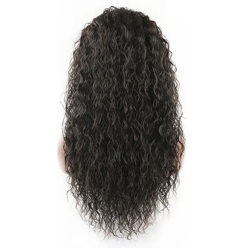 Потрясающая модель, свободные вьющиеся синтетические парики на кружеве, Бесклеевые Предварительно выщипанные детские волосы, Высококачественное термостойкое волокно для чернокожих женщин