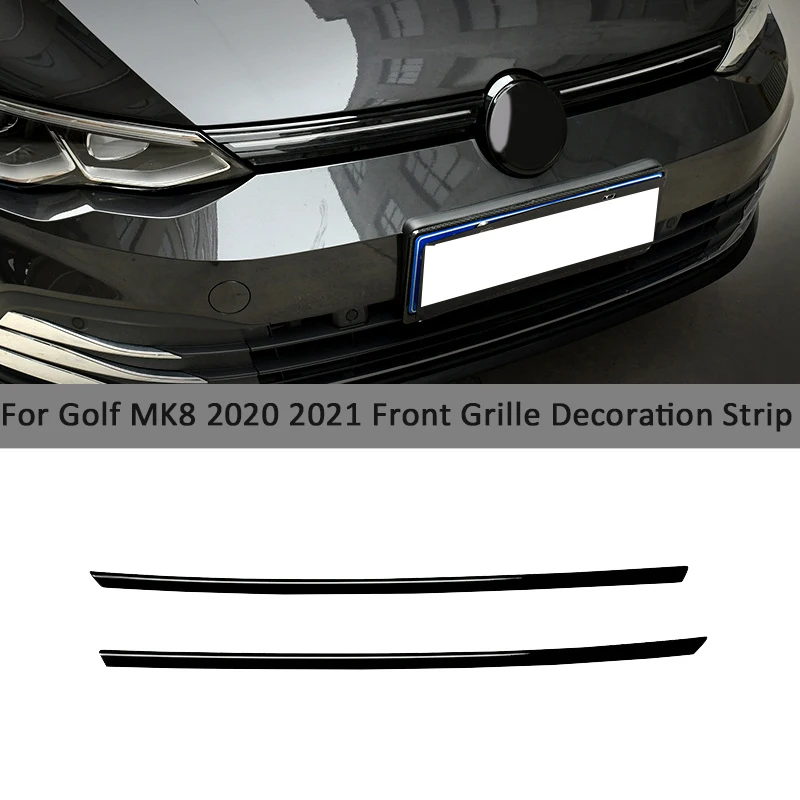 Для Golf 8 MK8 2020 2021 Глянцевая черная накладка на решетку радиатора переднего бампера автомобиля