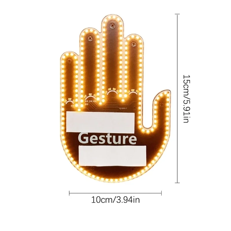 Стильные Фонари Gesture Light С Дистанционным Управлением, Оконные Фонари для Пальцев, Модные Автомобильные Аксессуары для Выразительных Жестов