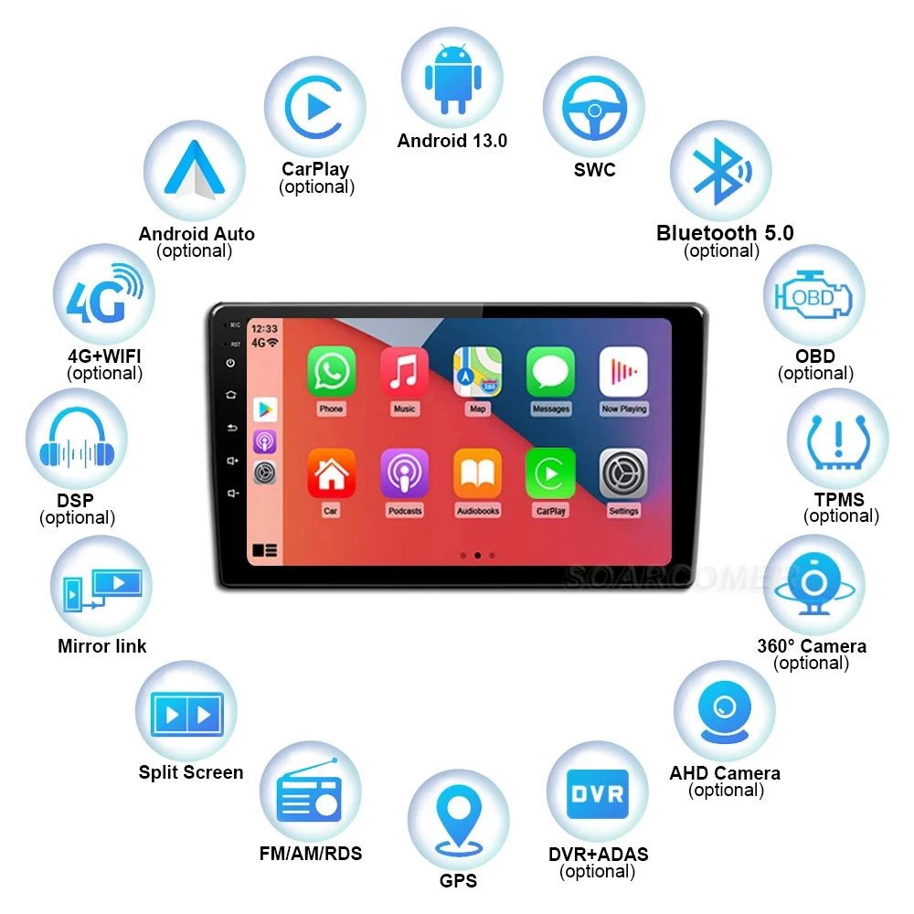 Android 13 Для Ford Explorer 5 2011 - 2019 Навигация GPS Авто Мультимедиа Стерео радио 4G WIFI DSP видеоплеер с сенсорным экраном