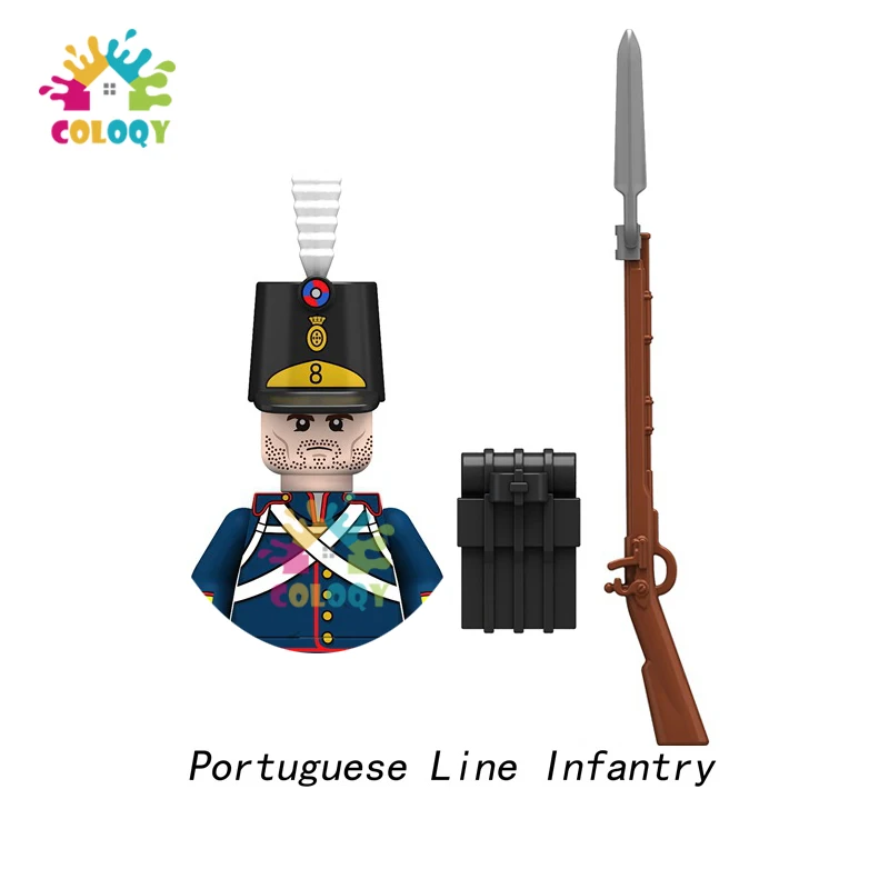 Строительные блоки солдат Наполеоновских войн WW2, мини-фигурки французских британских стрелков, оружейные игрушки для детей