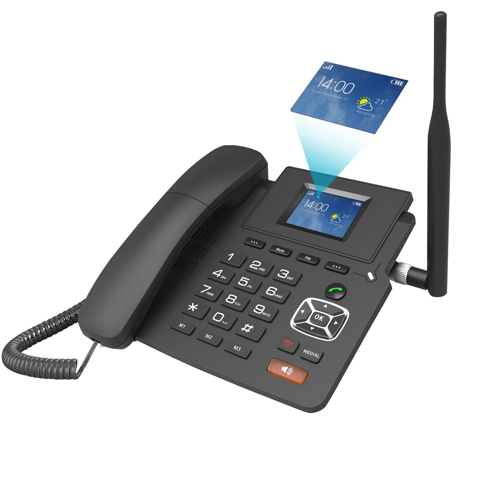 Беспроводной телефон 4G с двумя режимами работы, поддержка телефона 4G VOIP, 2 SIP-аккаунта, Wi-Fi SIM-карта, wi/ Антенна, ЖК-экран с автоматическим ответом.