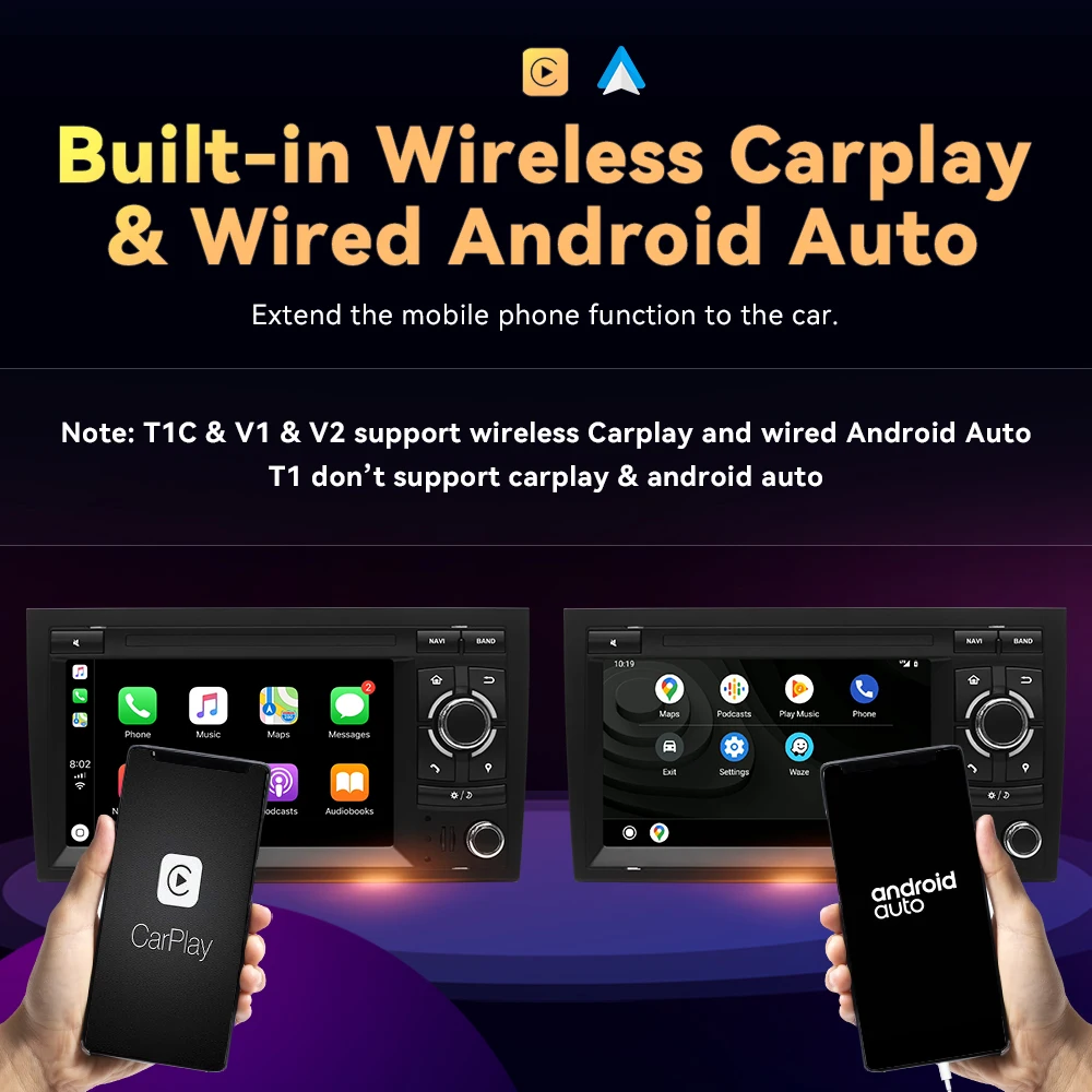 Беспроводной Carplay 1 Din Android 12 GPS Мультимедиа Для Audi A4 B8 B6 B7 S4 B7 B6 RS4 B7 SEAT Exeo 7 