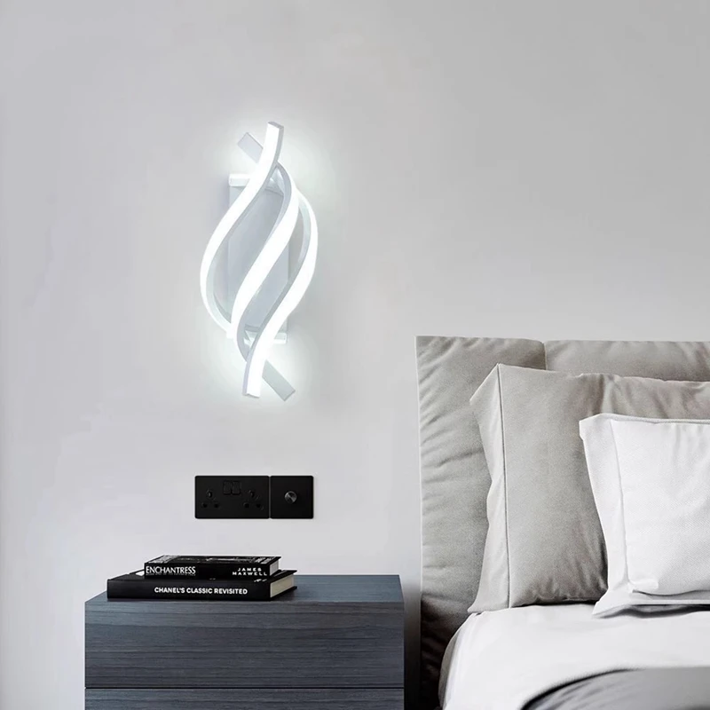 Настенный светильник, светодиодное бра, внутренний настенный светильник для гостиной, коридора, лестницы, спальни, современная прикроватная лампа (холодный белый), прочный