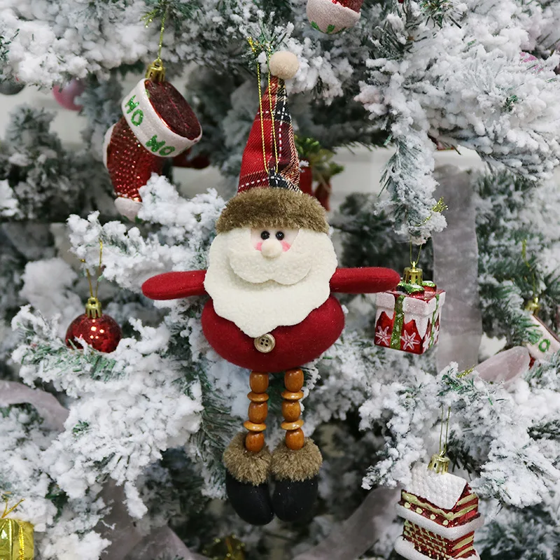 Рождественский мультфильм Санта-Клаус, Снеговик, Лось, подвесные подвески, Рождественская елка, плюшевая кукла, подвесные украшения, Веселый Рождественский декор 2023