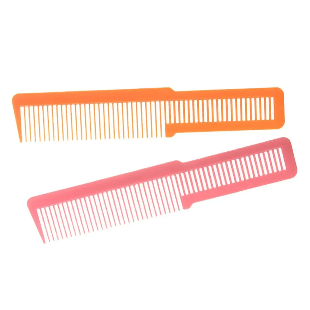 Профессиональная расческа для стрижки с плоским верхом длиной 8 дюймов, без статического воздействия, розовый + оранжевый