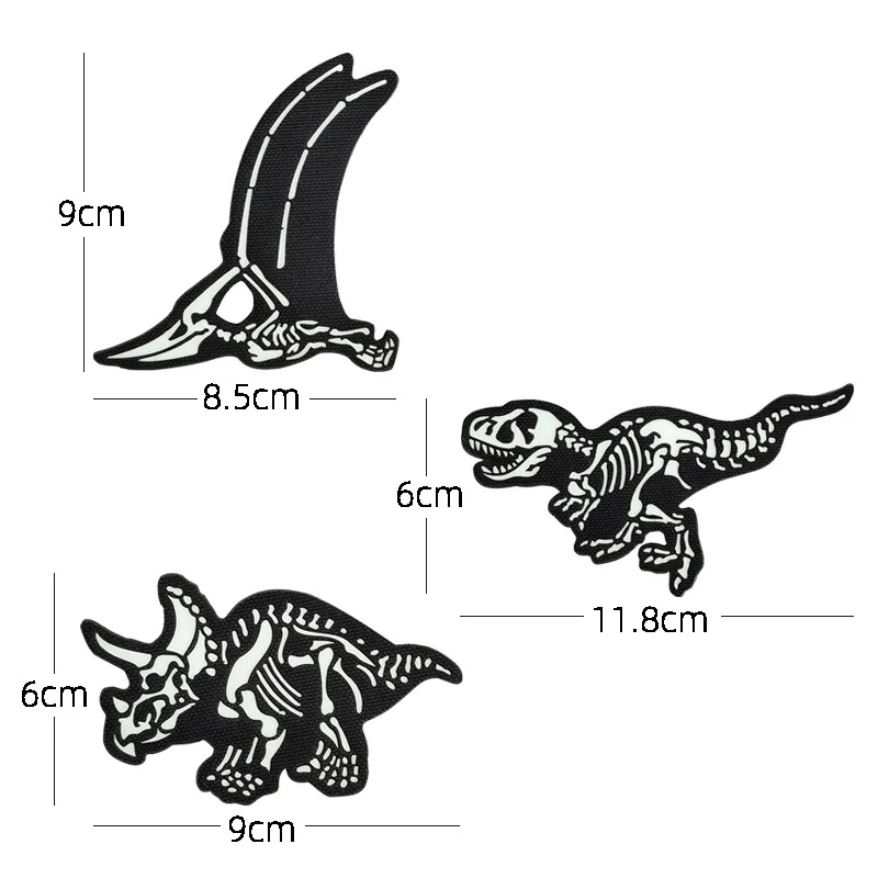 Значок С отражением инфракрасного излучения T-Rex Triceratops, светящаяся повязка на руку, 3D ПВХ Птерозавр, рюкзак, нашивка на куртку с крючком
