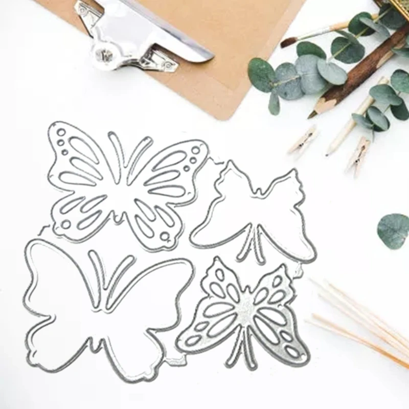 штампы для резки металла Butterfly, Комбинирующие 4 шт. для Карточек Butterfly for DIY Mak