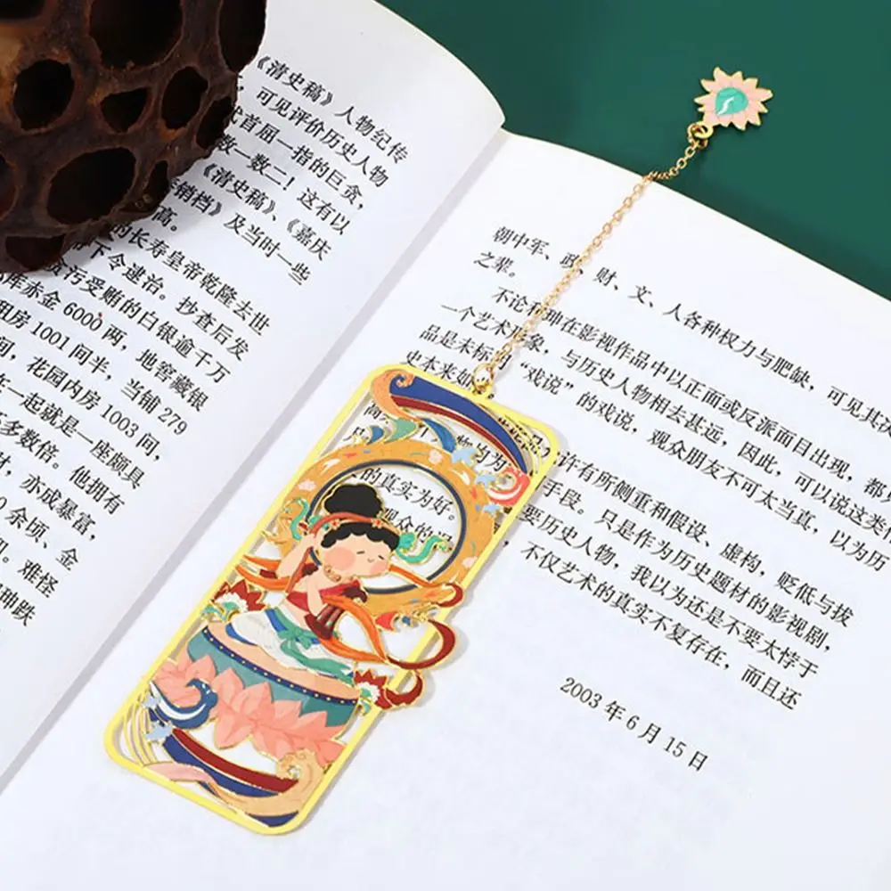 Металлический зажим для книги Латунная Закладка Полая Закладка В китайском стиле Нумерация страниц Маркировка Кисточкой Канцелярские Принадлежности Расписная закладка