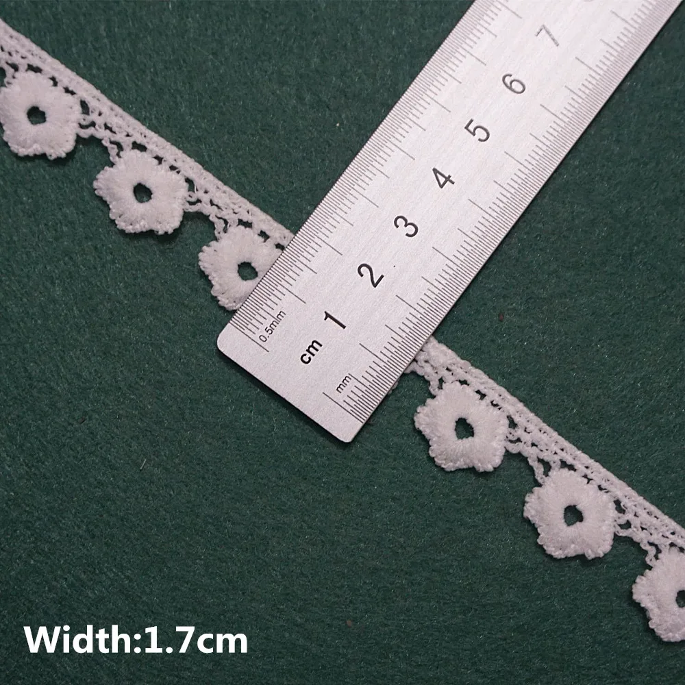 5 ярдов белой хлопчатобумажной вышитой кружевной отделки Ленты Ткань Материалы для рукоделия ручной работы Швейная одежда Аксессуары для одежды
