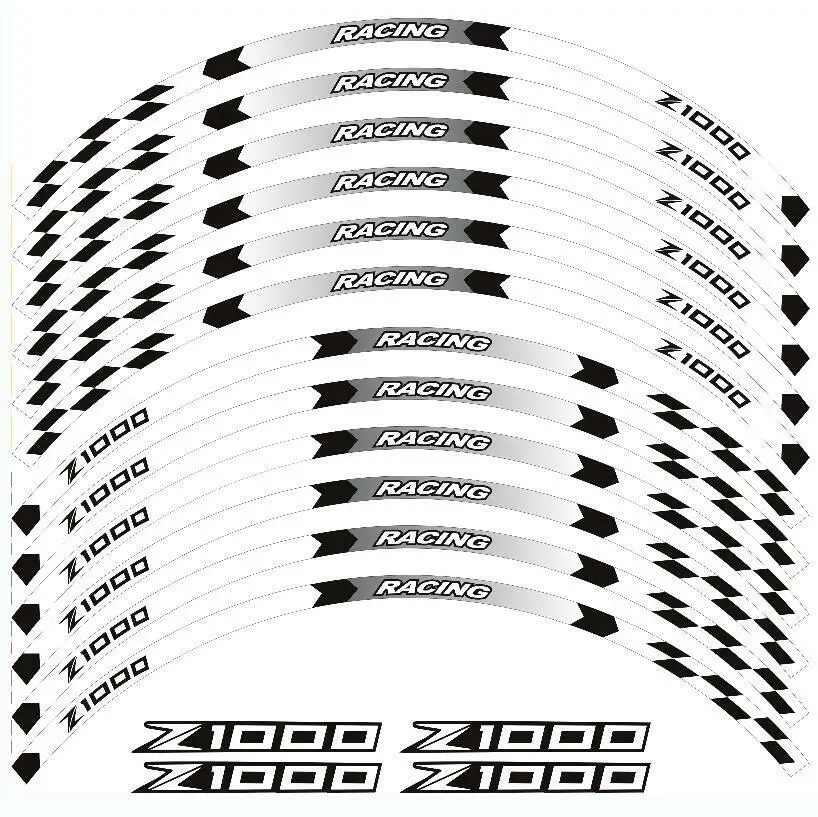 Для KAWASAKI Z1000 Z 1000 2003-2020 2021 2022 17-дюймовая Ступица Колеса Аксессуары Для Мотоциклов Наклейки На Обод Наклейки Светоотражающая Лента В Полоску