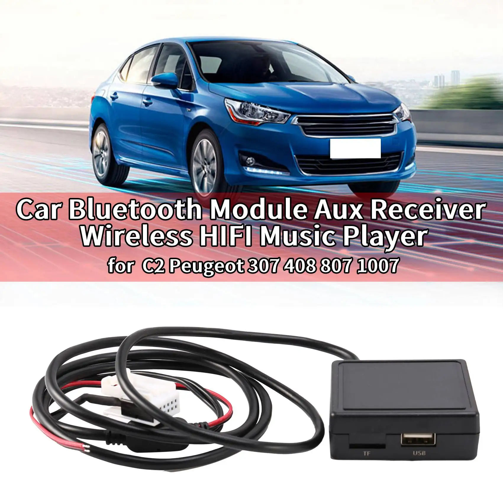 Автомобильный Hi-Fi Аудио Bluetooth 5,0 Модуль AUX Микрофонный Кабель-Адаптер Радио Стерео для Citroen C2 Peugeot 307 408 807 1007