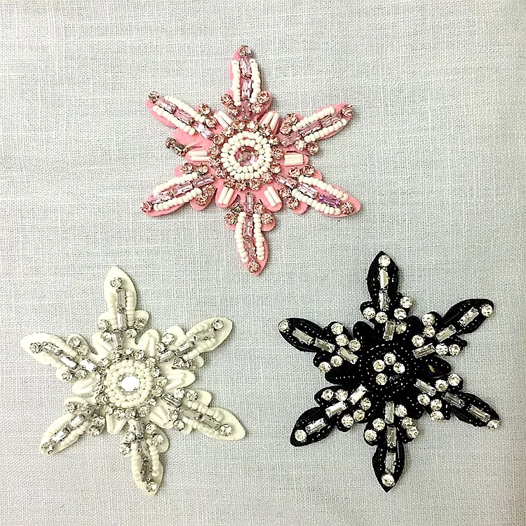Нашивка в виде снежинки с кристаллами и бриллиантами, бусины для ногтей в виде ананаса для нашивки на груди, 3D аппликация