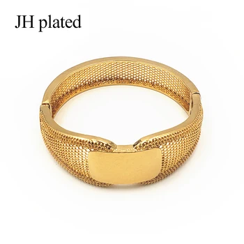 JHplated Новые модные Свадебные браслеты золотого цвета для женщин, браслеты невесты, ювелирные изделия из Эфиопии/Франции/Африки/Дубая, подарки
