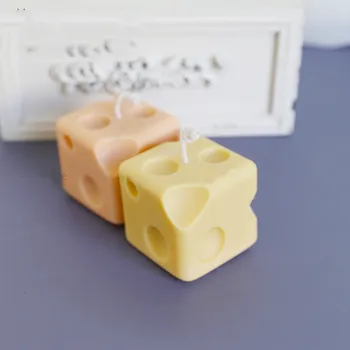 3D квадратный сырный блок, ароматическая свеча, гипсовая форма, шоколадная эпоксидная смола, украшения для выпечки сыра home deco, силиконовая форма