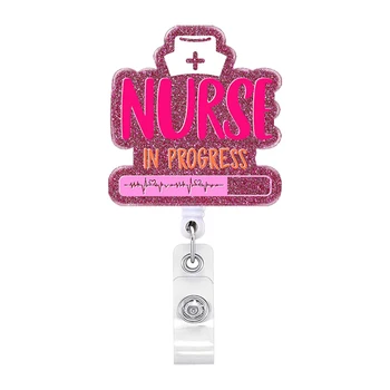 Легко вытаскиваемая пряжка, катушка для ключей с удостоверением личности, акриловый дисплей, удобный подарочный зажим для шнурка, Антифрикционный для работы медсестры, Выдвижной дизайн
