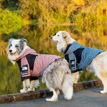 Ветрозащитная и непромокаемая куртка для домашних животных, мягкая шуба для собак, британский ретро