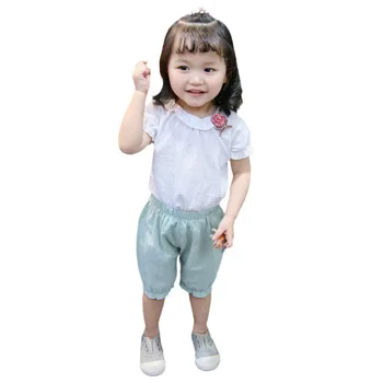 Новая летняя модная одежда для маленьких девочек, детская футболка, шорты, 2 шт./компл., детская одежда, повседневный костюм для малышей, детские спортивные костюмы