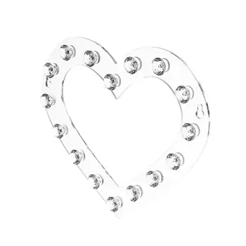 Органайзер для ювелирных изделий Акриловый с 16 крючками в форме сердца, настенный Декоративный подарок на День Святого Валентина, вешалка для колье и браслетов
