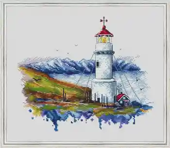 Набор для вышивания крестом Seaside Lighthouse 36-31 DMC Нитки для вышивания Холст Без принта Ткань Набор для рукоделия DIY Home Decor