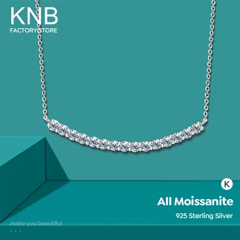 Оригинальное сертифицированное KNB ожерелье с простой улыбкой из муассанита и бриллианта Simple Smile для женщин, цепочка из стерлингового серебра 925 пробы, свадебные ювелирные украшения
