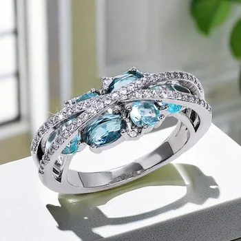 CAOSHI Стильное женское обручальное кольцо с ярким цирконием, модные женские украшения для свадебной церемонии, Аксессуары серебряного цвета, подарок