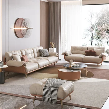 Легкий тканевый диван с роскошной технологией для гостиной небольшой квартиры современный простой трехместный диван из облачной ткани high-end sense