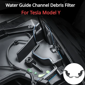Фильтр для мусора для Tesla Model Y Водоводный канал переднего багажника Защитная сетчатая крышка ABS Канавка для фильтра от утечки мусора Защита от засорения