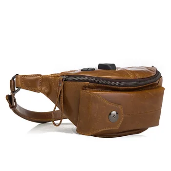 Модная Качественная Кожаная мужская сумка-слинг через плечо, дизайн, повседневный дорожный портсигар, сумка для путешествий, поясная сумка на пояс для мужчин 205