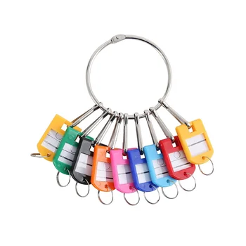 Портативный металлический органайзер для ключей на кольце с 10 пружинными крючками и бирками для ключей с окошком для кольца и этикетки