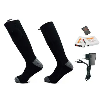 Носки с электрическим подогревом, перезаряжаемые чулки с подогревом, подогреваемые чулки с дистанционным управлением, регулируемая температура, Зимняя грелка для ног