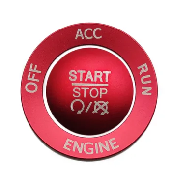 Крышка ручки кнопки запуска двигателя + кольцо для отделки, аксессуары для Dodge Challenger Charger 2015-2020 ((красный))